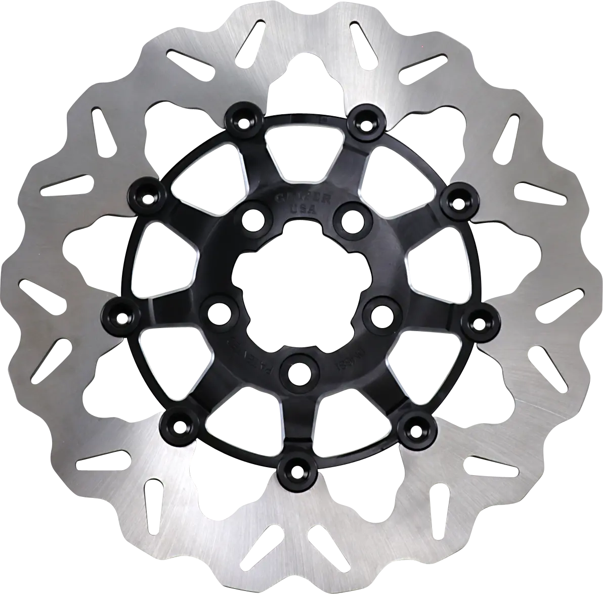 Gbrakes Rear Wave® Rotor - Black Carrier Df681cw-C 1