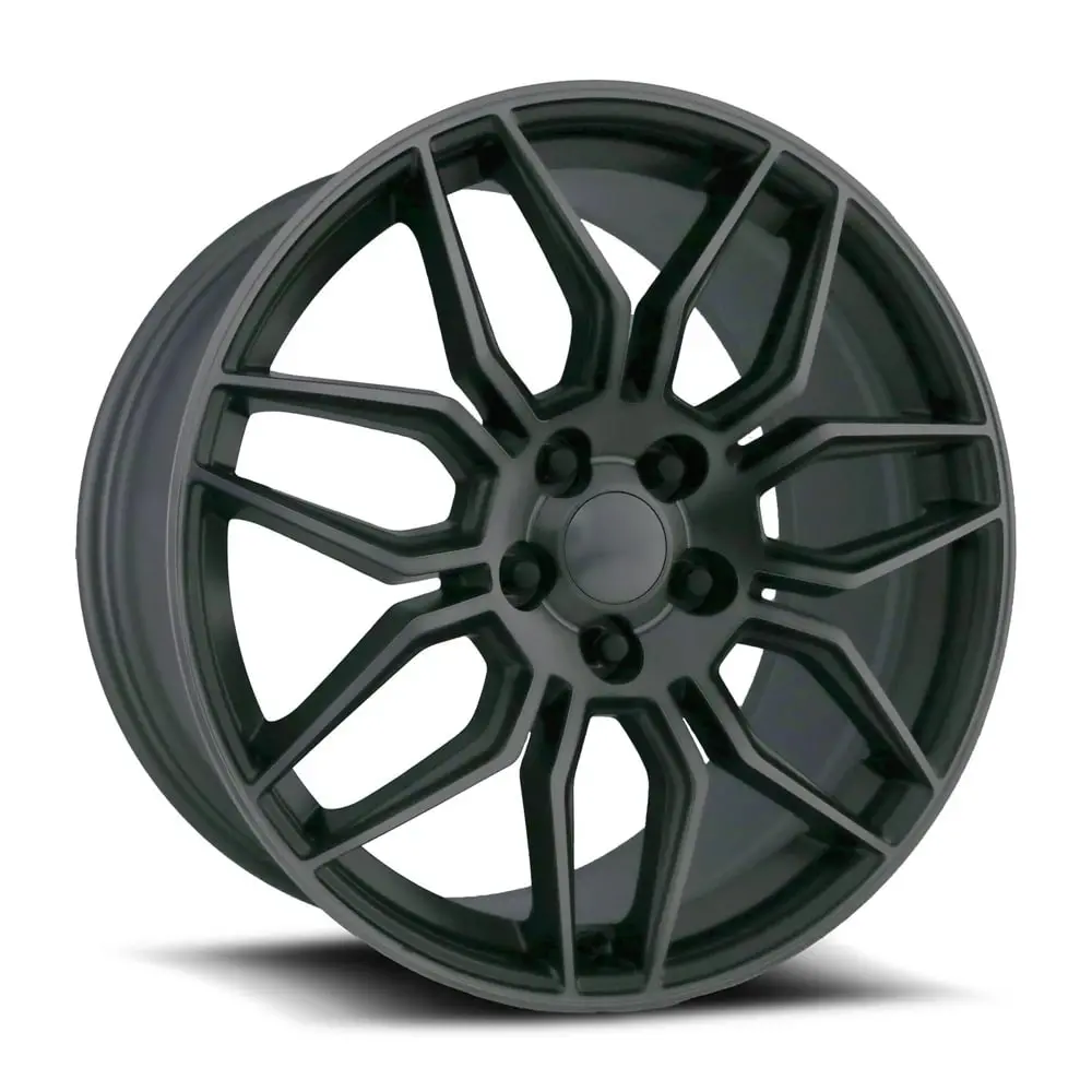 20X10 Satin Titanium Gray Machined C8 Z06 Style Wheels For Corvette (Fr401, 5X120.65Mm, +79 Offset) 1