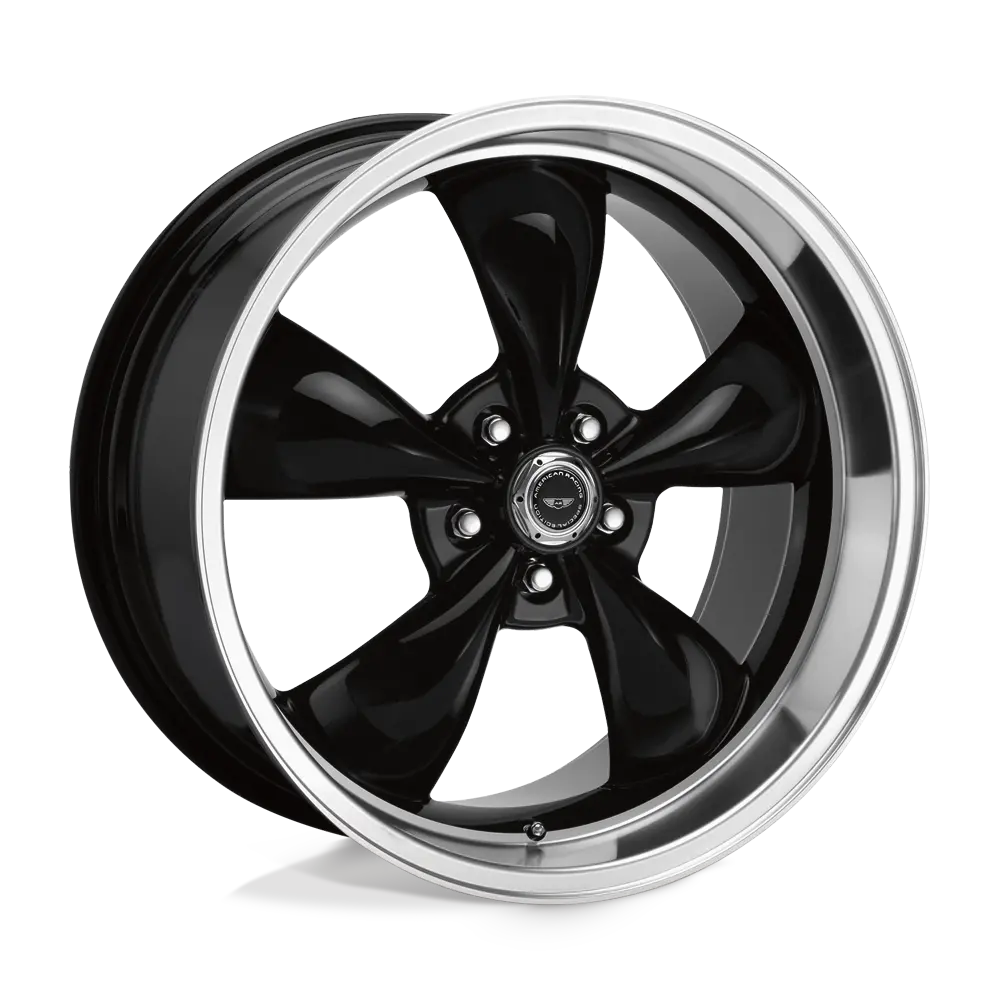 17X9 Gloss Black Machined Lip 24Mm American Racing Wheel 1