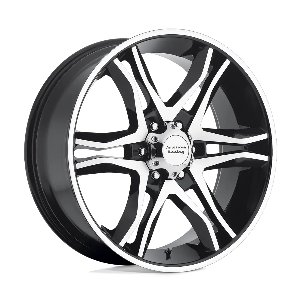 18X8.5 Gloss Black Machined 30Mm American Racing Wheel 1