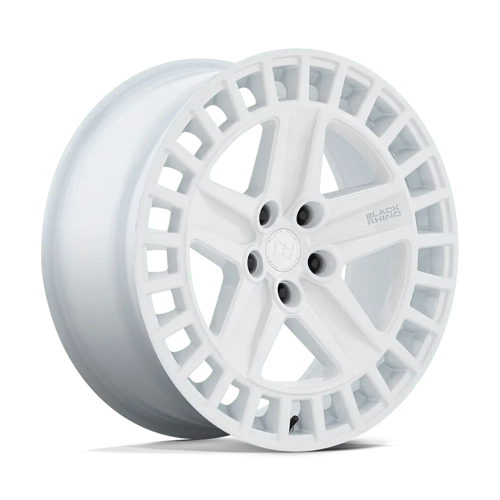 20X8.5 Gloss White 25Mm Black Rhino Wheel 1