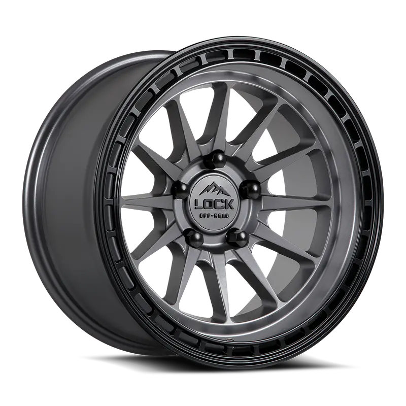 17X9 Lock Offroad Baja Matte Gray W/ Matte Black Ring | 6X135 | -12 Et | 87.1Mm Hub | Fits Ford F-150 (2015–2024) 1