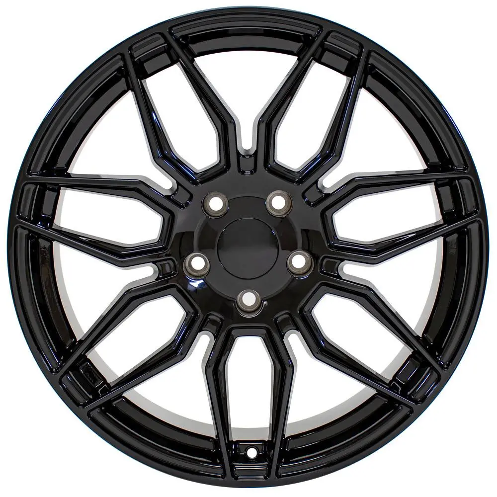 19X8.5 Replica Wheel Cv03d Fits Chevrolet C8 Corvette - Gloss Black 1