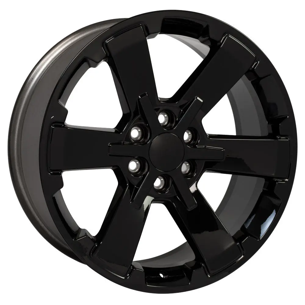 22" Replica Wheel Fits Chevy Silverado Rally - Cv41b Black 22X9- Design One 2