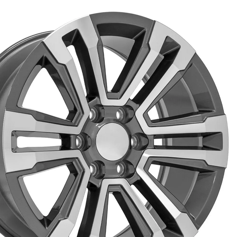 20X9 Replica Wheel Cv44 Fits Gmc Yukon Denali - Gunmetal Machined 2
