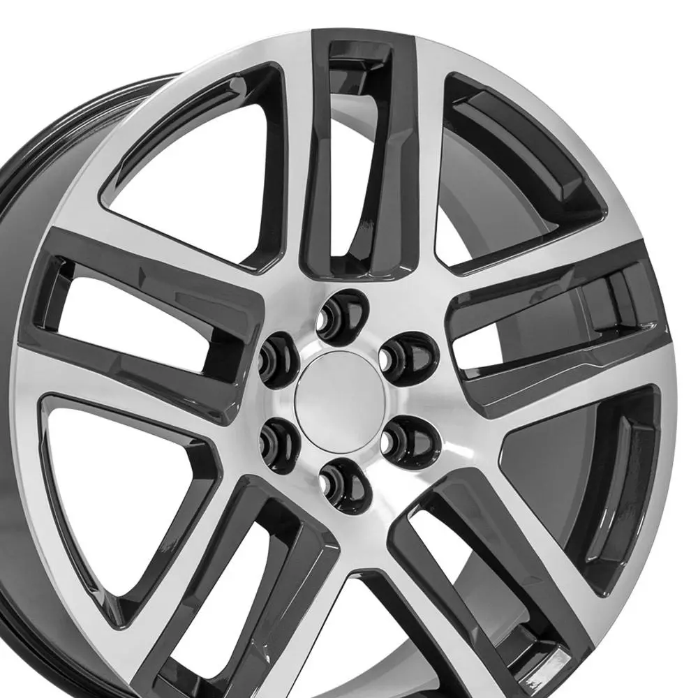 22X9 Replica Wheel Cv63 Fits Chevrolet Silverado 1500 - Gunmetal Machined 2