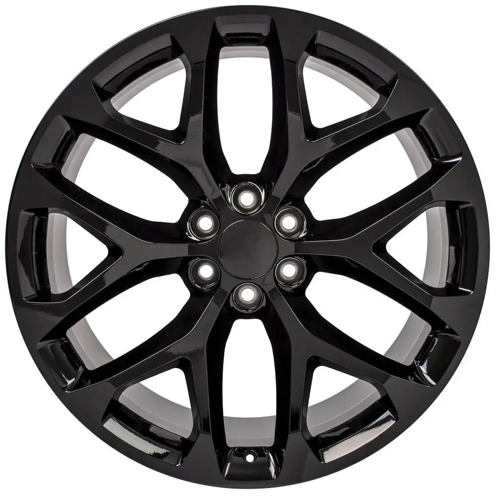 24X10 Replica Wheel Cv98b Fits Chevy Silverado - Gloss Black 1
