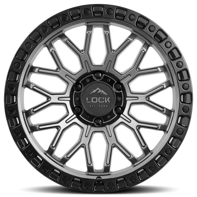 20X9 Lock Offroad Combat Matte Gray W/ Matte Black Ring | 5X127 | 0 Et | 71.5Mm Hub | Fits Jeep Wrangler Jl (2018–2024), Jeep Gladiator (2020–2024) 1