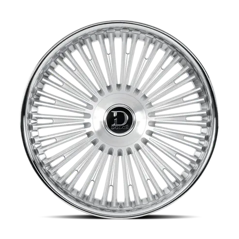 24X10 Dolce Luxury Razzo Glossy Silver Brushed Face Stainless Lip Wheel | 6X139.7 | +35 Et | 66.6Mm Hub | Fits Chevy Silverado 1500 (2019–2024), Gmc Sierra 1500 (2019–2024) 1