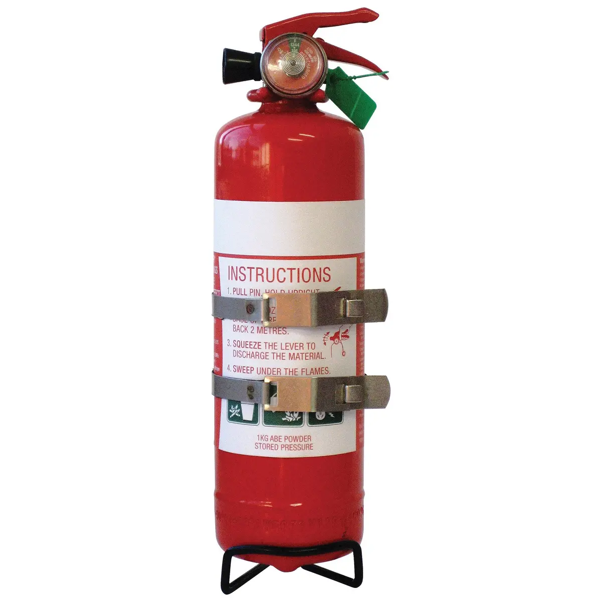 1.0Kg Fire Extinguisher With Metal Double Strap Bracket 1