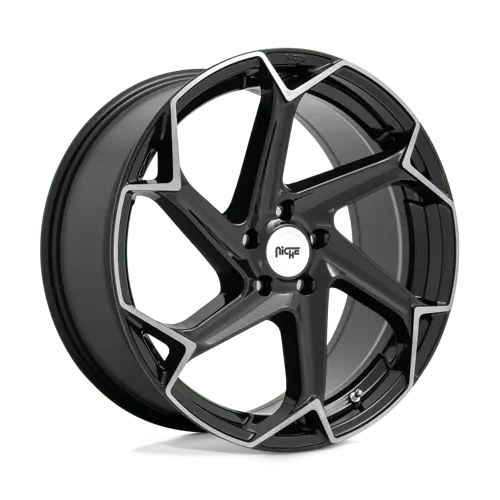 20X10.5 Gloss Black Brushed 40Mm Niche 1Pc Wheel 2