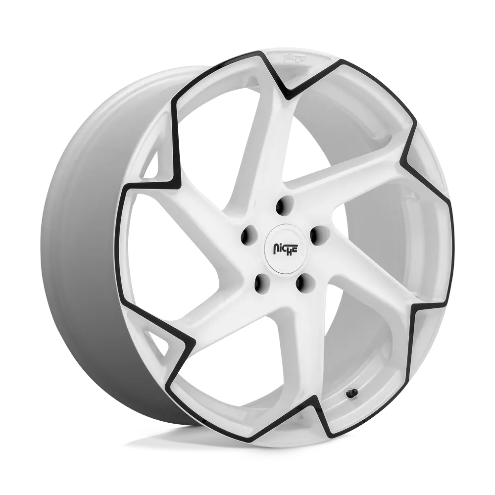 20X10.5 Gloss White With Black 40Mm Niche 1Pc Wheel 1