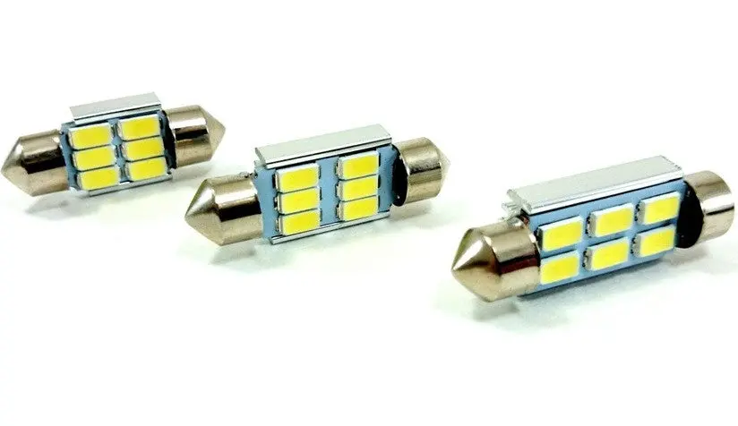 Bbm 3W 6-Smd Festoon 5730 Led Light Bulbs W/ Heat Sink (White) - 31Mm / 36Mm / 39Mm / 42Mm (Free Shipping) 1