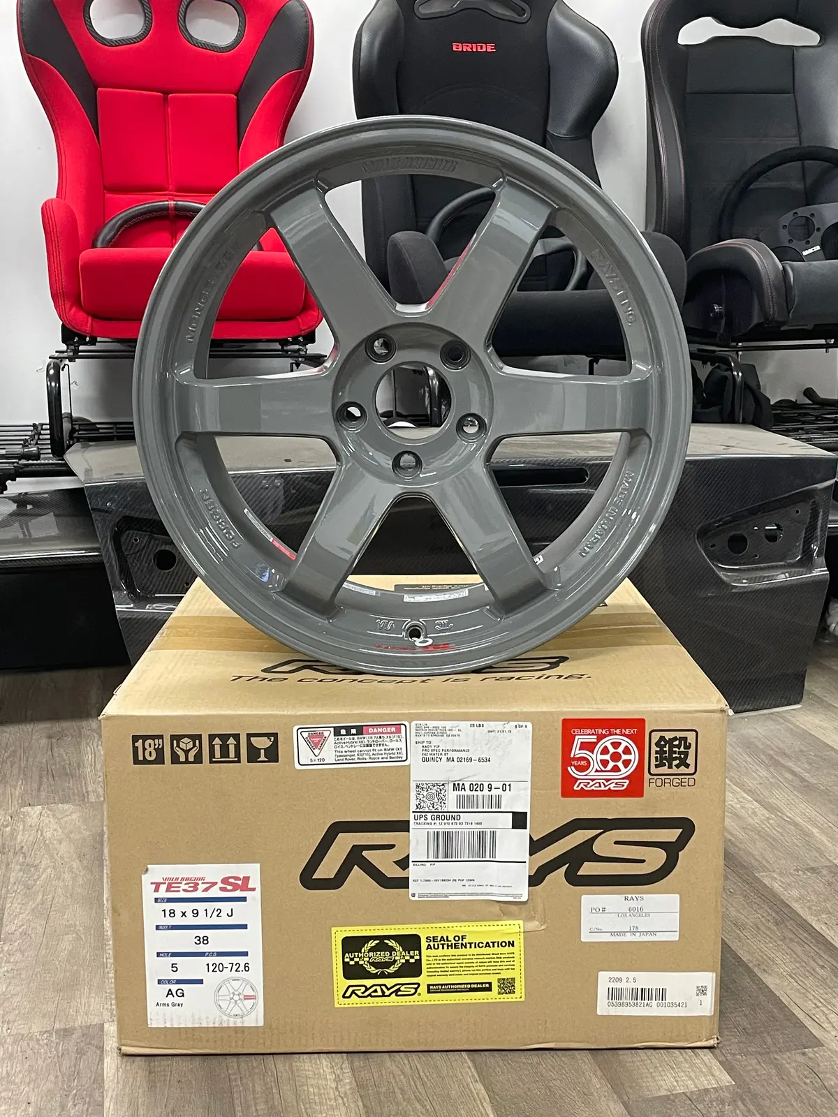 Volk Racing Te37sl 18X9.5 5X120 +38 72.6 Navy Grey 1