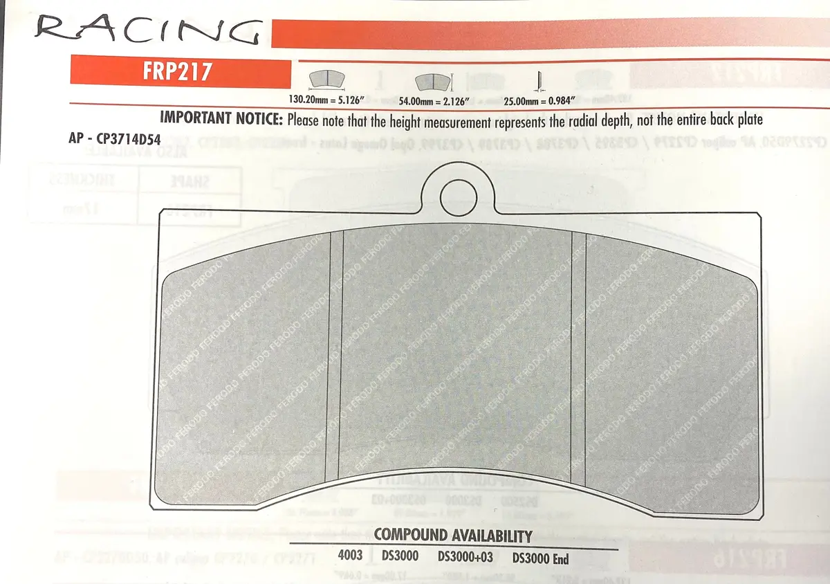 Ferodo Frp217 Brake Pads 1