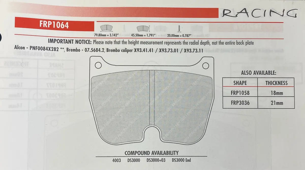 Ferodo Frp1064 Brake Pads 1