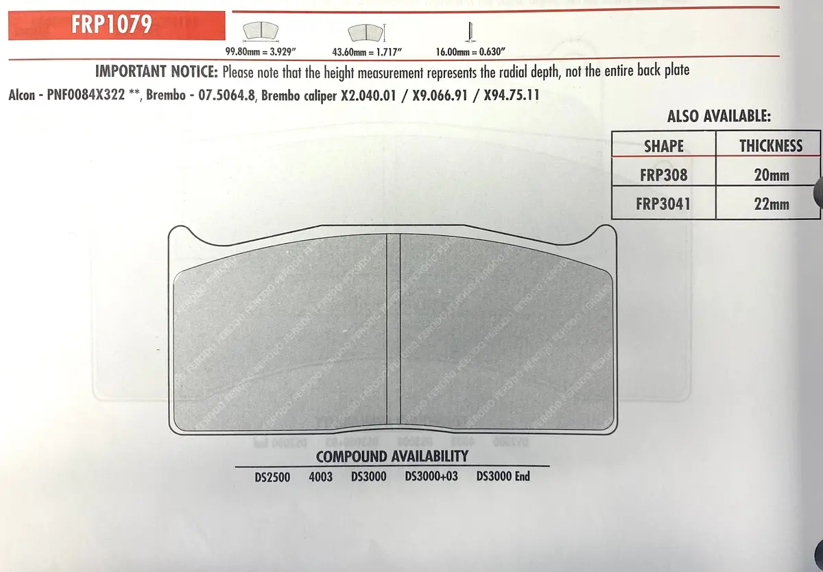 Ferodo Frp1079l Brake Pads 1