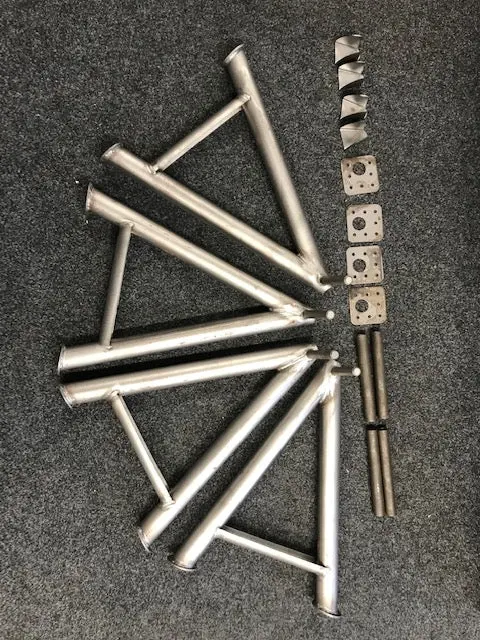 Body Sill Stand Set Sold As A Set Of Four - Painted Black (Ef1914) 1