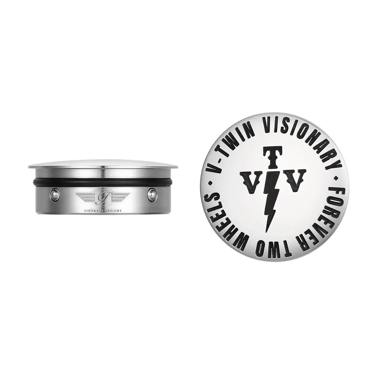 Figurati Designs X Vtv Harley-Davidson Stainless-Steel / Black Custom Swing Arm Covers 1