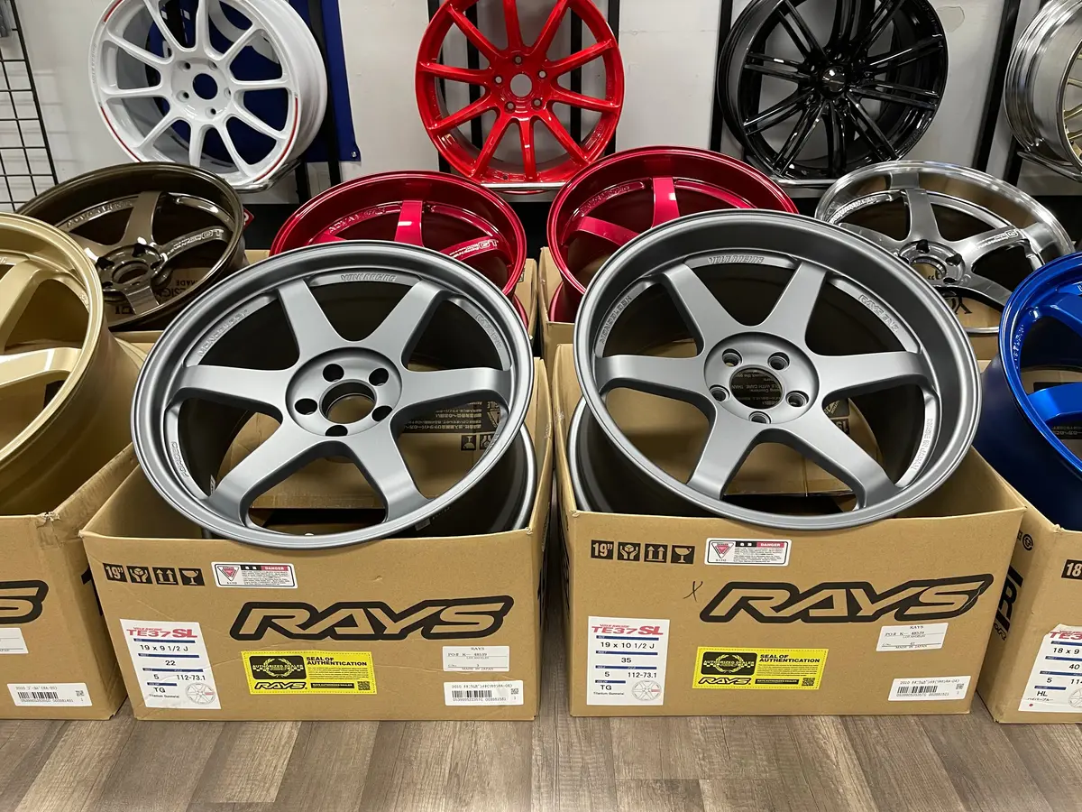 Volk Racing Te37sl 19X9.5+22 19X10.5+35 5X112 Titanium Gunmetal 1