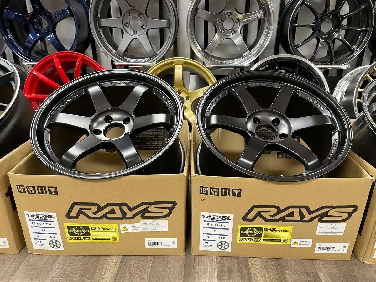 Volk Racing Te37sl Bkii 18X9.5+21 5X114.3 Pressed Black 1
