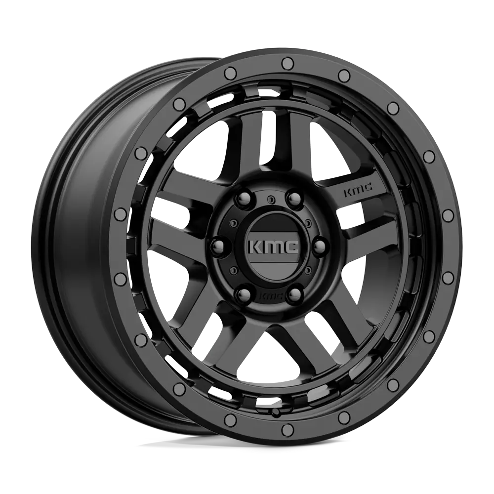 18X8.5 Satin Black 18Mm Kmc Wheel 1