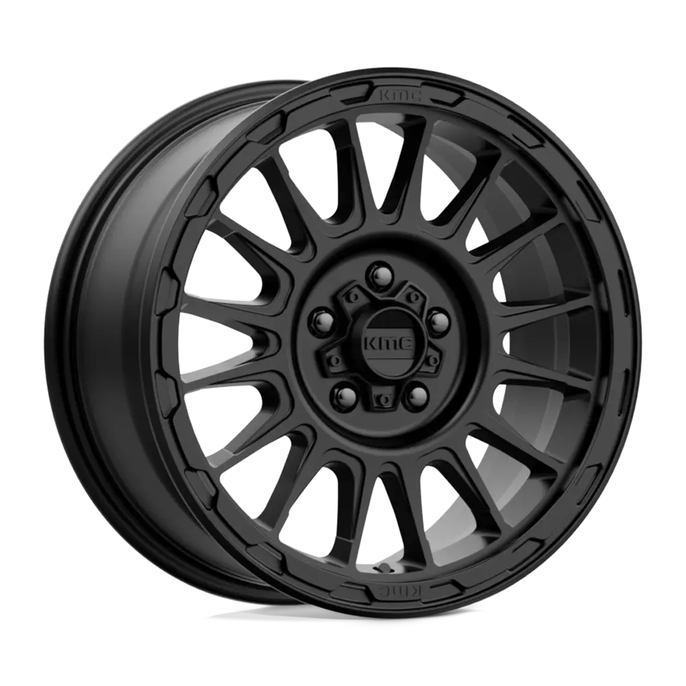17X8 Satin Black 35Mm Kmc Wheel 1