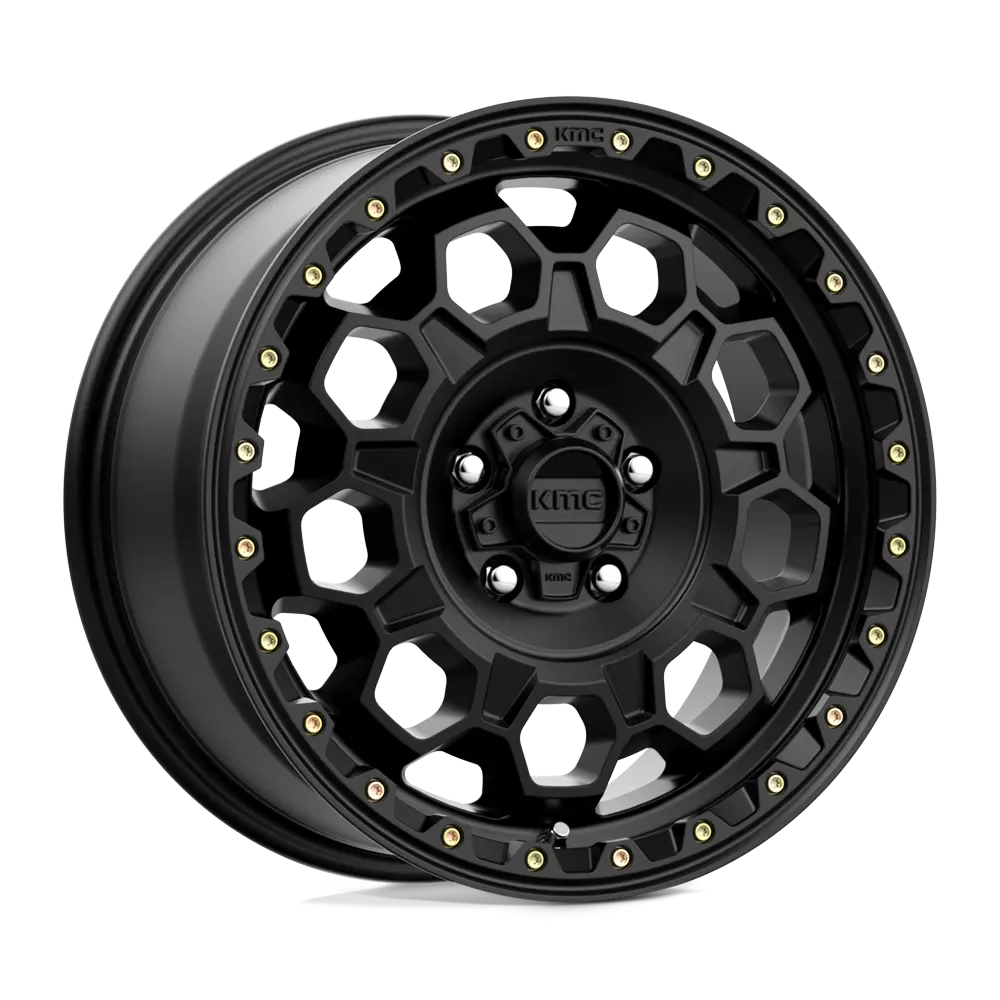17X8 Satin Black 35Mm Kmc Wheel 1