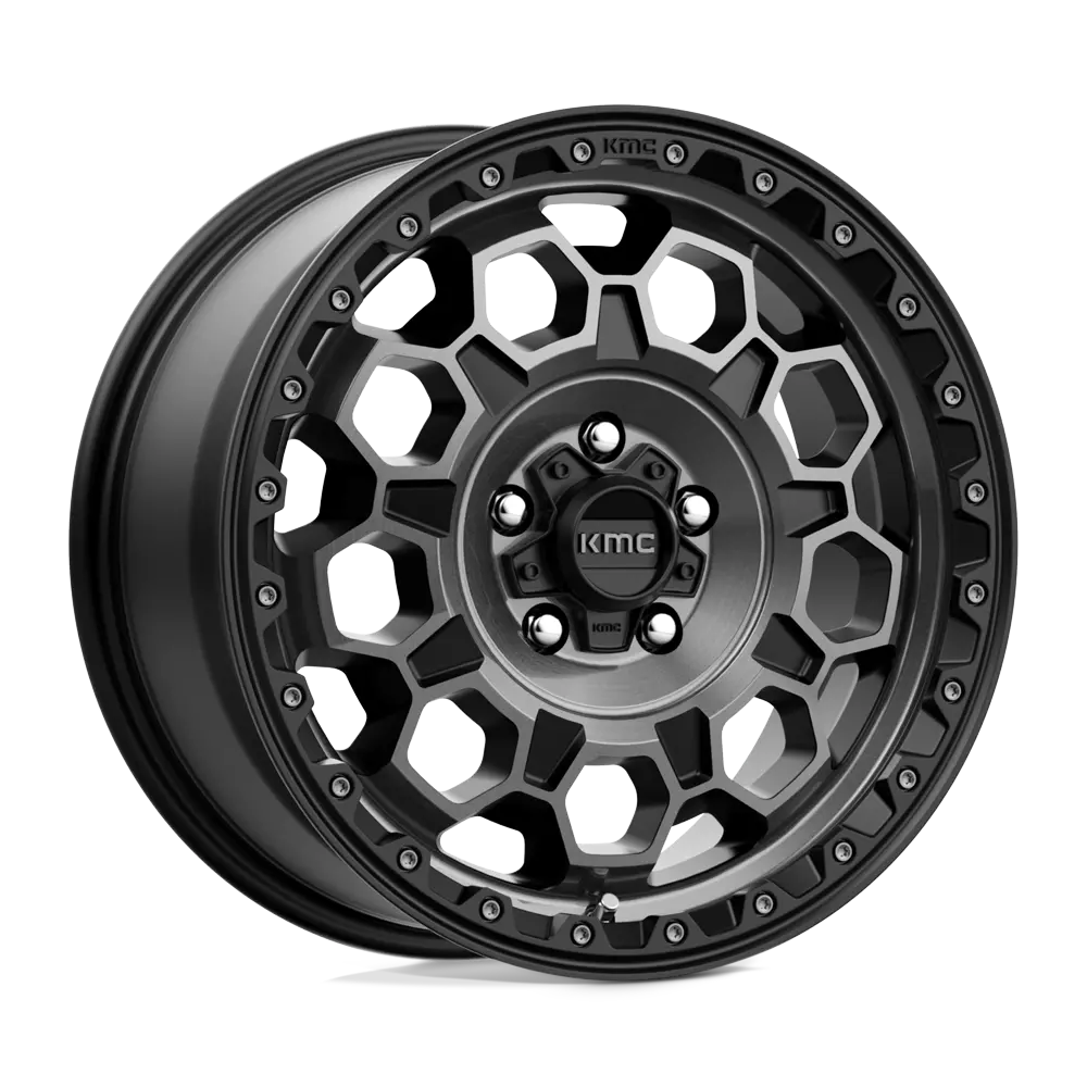 17X8 Satin Black With Gray Tint 35Mm Kmc Wheel 1