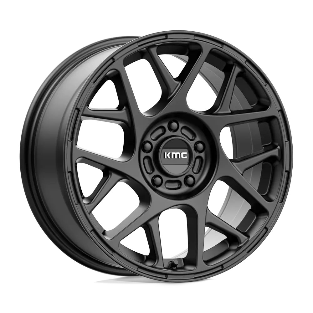 17X8 Satin Black 38Mm Kmc Wheel 1