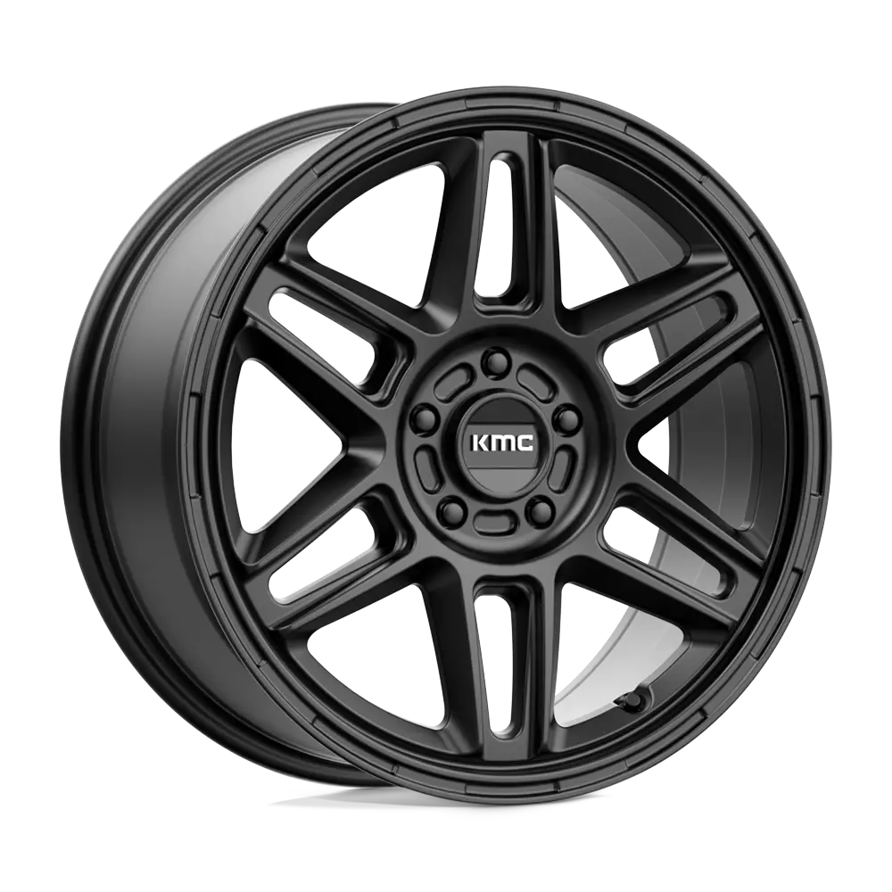 18X8 Satin Black 38Mm Kmc Wheel 1