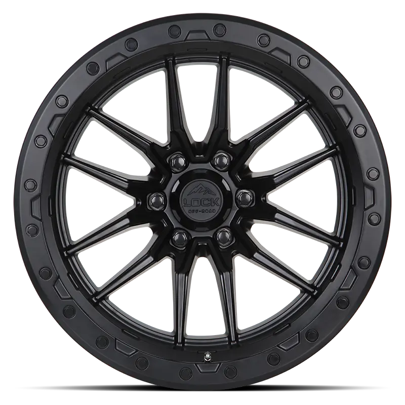 20X10 Lock Offroad Krawler Matte Black W/ Matte Black Ring | 8X170 | -18 Et | 125.2Mm Hub | Fits Ford F-250/F-350 Super Duty (2017–2024) 1
