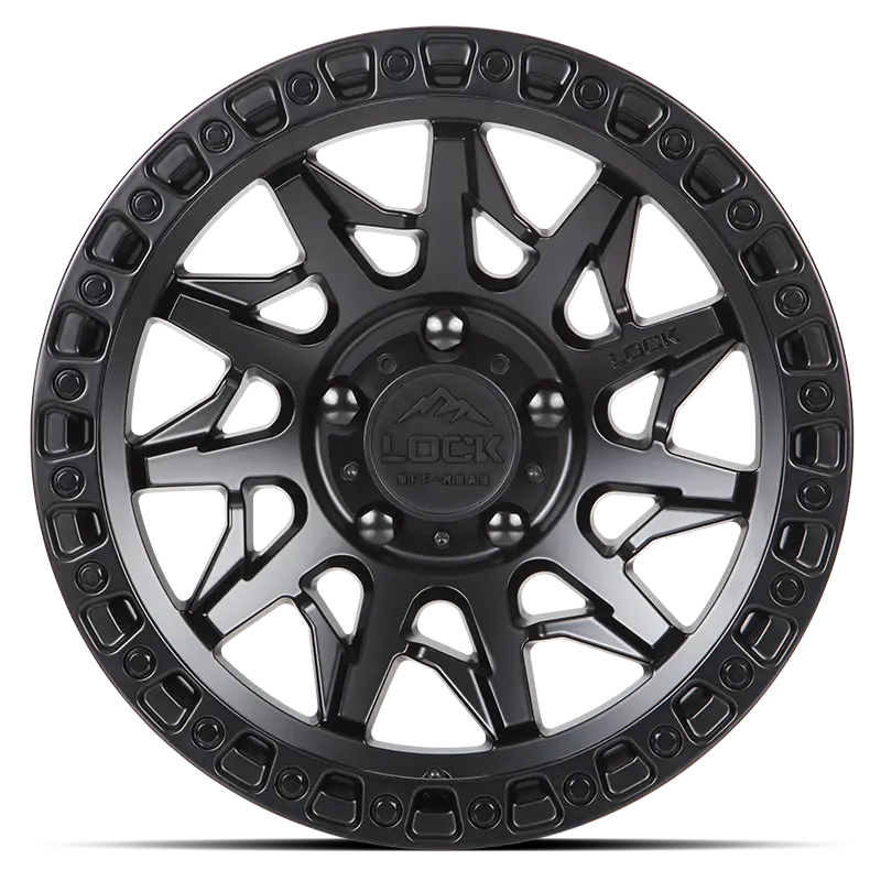 20X10 Lock Offroad Lunatic Matte Black W/ Matte Black Ring | 5X127 | -18 Et | 71.5Mm Hub | Jeep Wrangler Jl 2018–2024, Jeep Gladiator 2020–2024 1