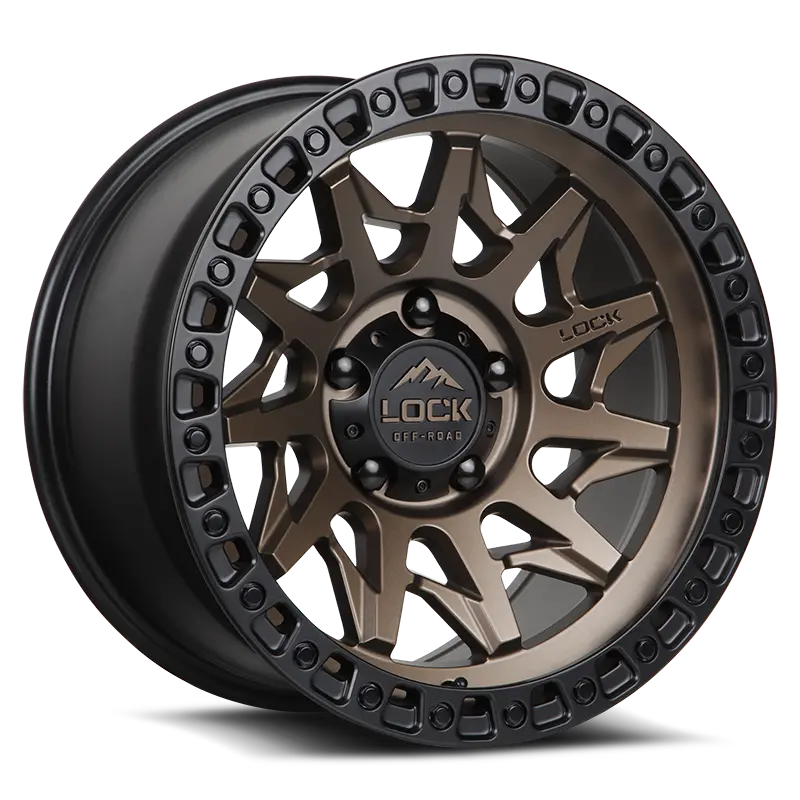18X9 Lock Offroad Lunatic Matte Bronze W/ Matte Black Ring | 5X127 | +1 Et | 71.5Mm Hub | Jeep Wrangler Jl 2018–2024 1