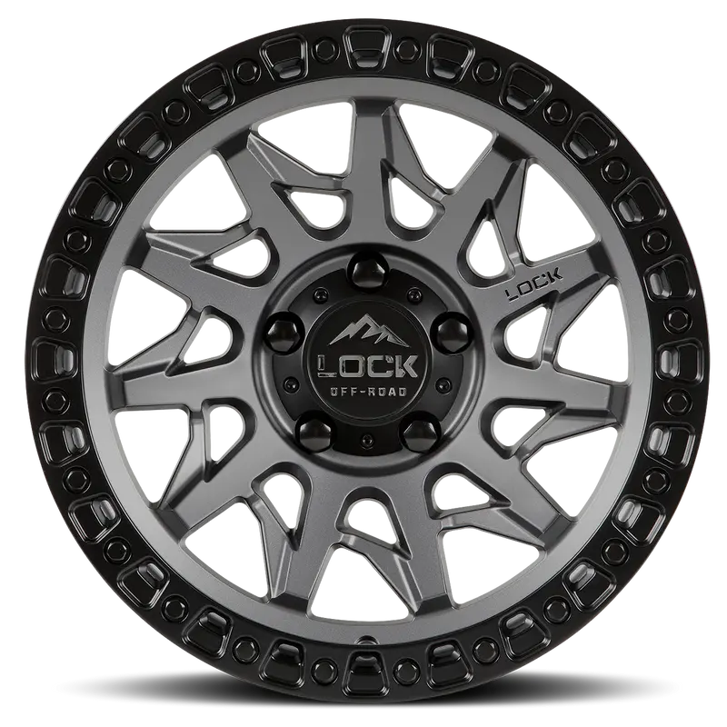 20X10 Lock Offroad Lunatic Matte Gray W/ Matte Black Ring | 6X135 | -18 Et | 87.1Mm Hub | Ford F-150 2004–2024 1