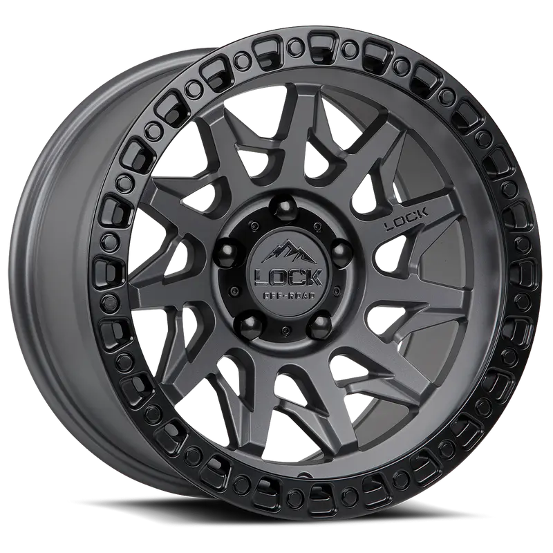 20X9 Lock Offroad Lunatic Matte Gray W/ Matte Black Ring | 6X139.7 | 0 Et | 106.2Mm Hub | Toyota Tacoma 2005–2024, Toyota 4Runner 2003–2024 1