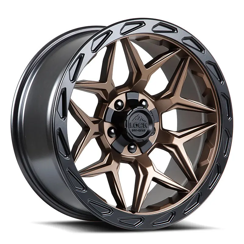 20X9 Lock Offroad Matrix Matte Bronze W/ Matte Black Ring | 5X127/5X139.7 | 0 Et | 87.1Mm Hub | Fits Jeep Wrangler Jl (2018–2024), Jeep Gladiator (2020–2024) 1
