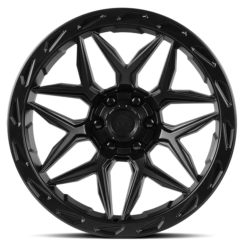 20X10 Lock Offroad Matrix Matte Black W/ Matte Black Ring | 6X135/6X139.7 | -18 Et | 106.2Mm Hub | Fits Ford F-150, Toyota Tacoma 1