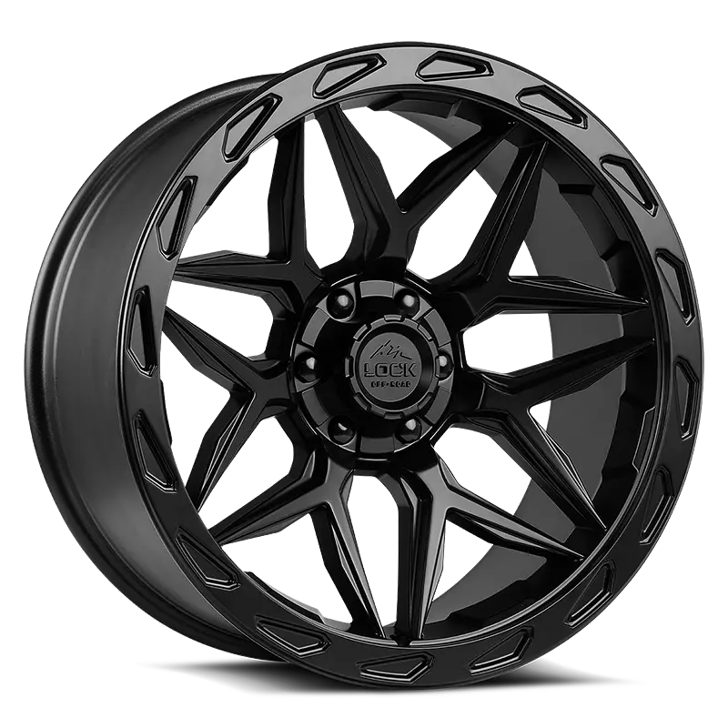 20X9 Lock Offroad Matrix Matte Black W/ Matte Black Ring | 6X135/6X139.7 | 0 Et | 106.2Mm Hub | Fits Ford F-150 (2015–2024), Toyota Tacoma (2016–2024) 1