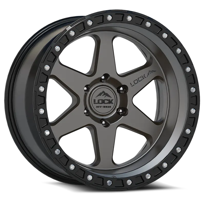 17X9 Lock Offroad Olympus Matte Gray W/ Matte Black Ring | 6X139.7 | -35 Et | 106.2Mm Hub | Fits Toyota Tacoma (2005–2024), Toyota 4Runner (2003–2024) 1