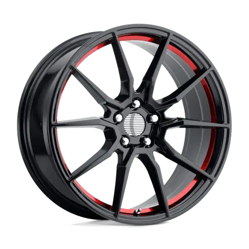 17X9 Gloss Black Red Machined 24Mm Performance Replicas Wheel 2