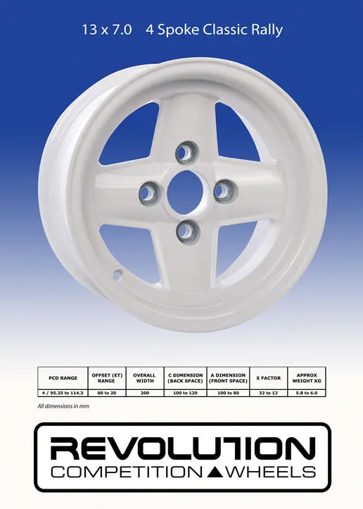 Rev 13 X 7.0 Blank 4 Spoke Road Wheel 1