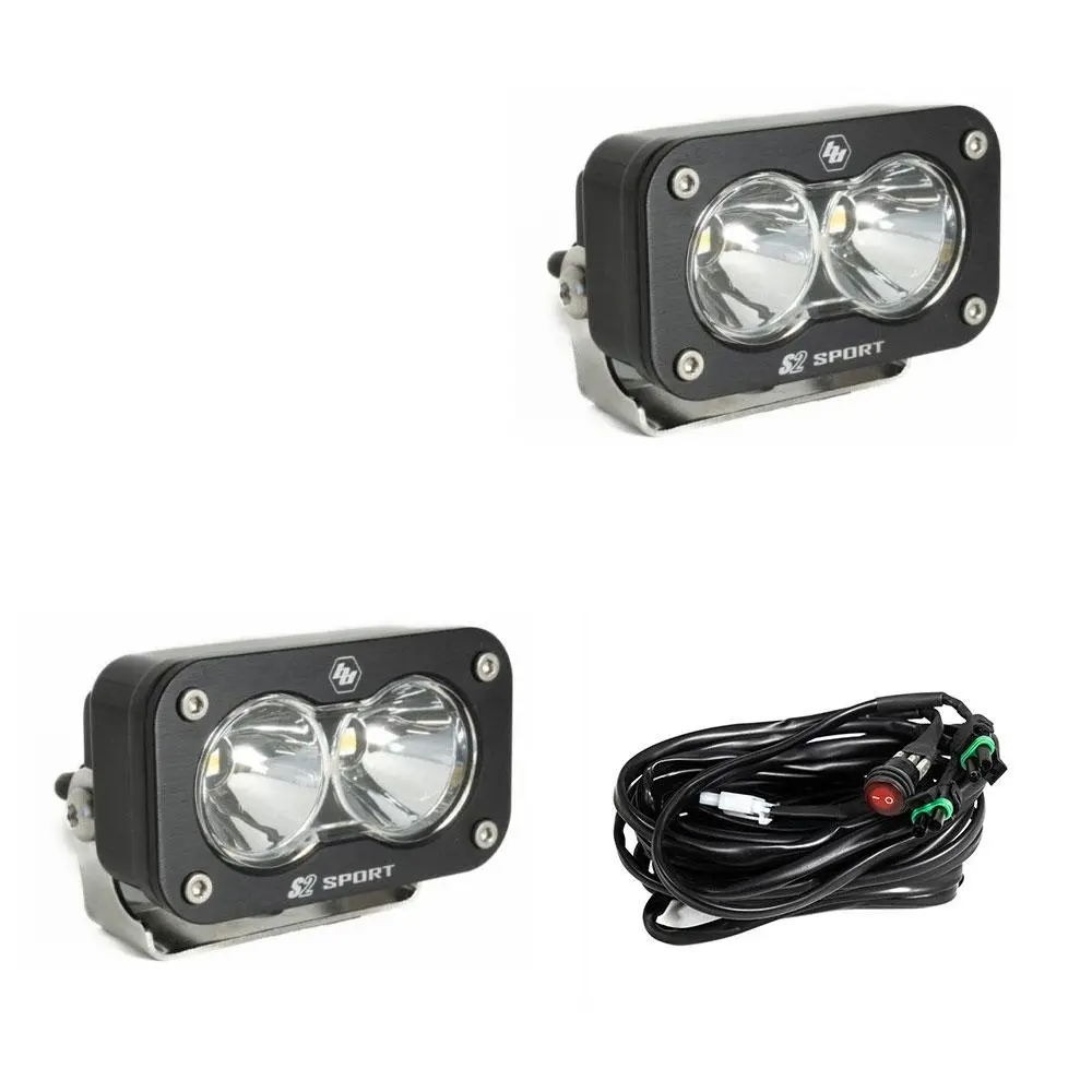 Baja Designs S2 Sport Black Led Auxiliary Light Pod Pair - Universal 1