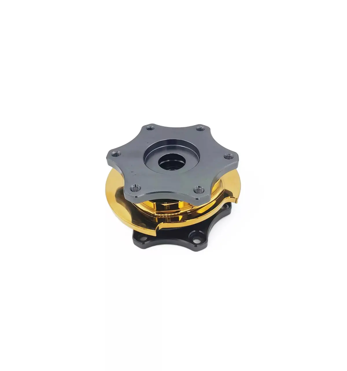 Obp Steering Wheel Grey/Yellow Quick Release Hub 1