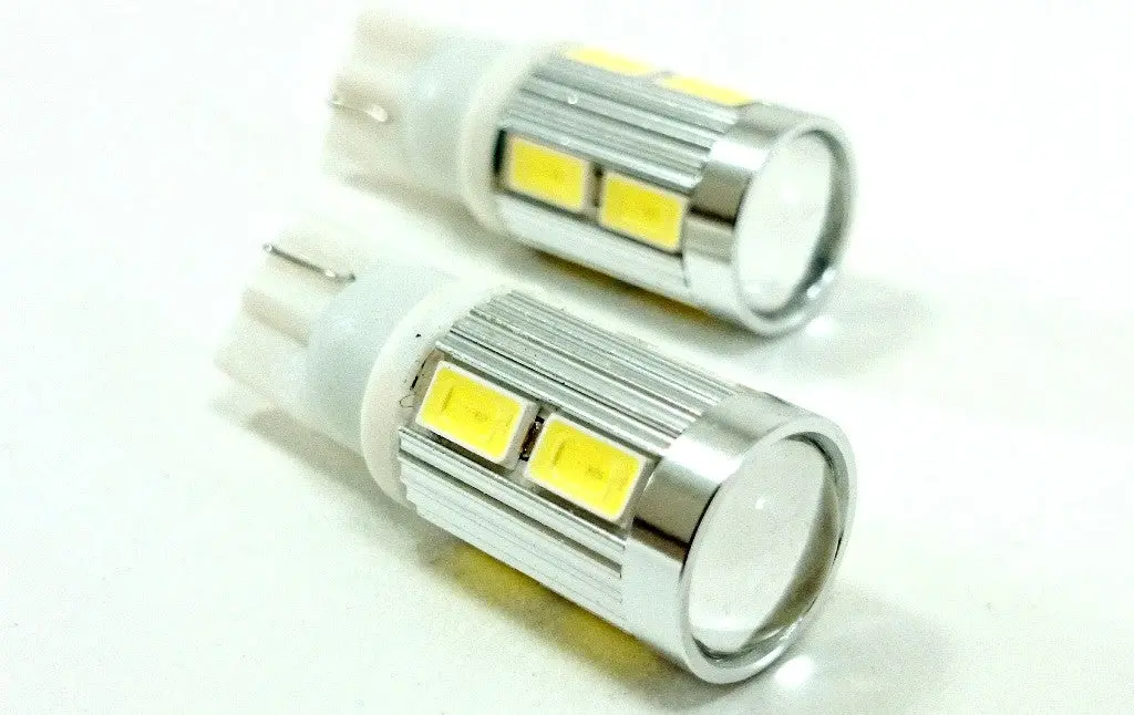 Bbm 3W 10-Smd Wedge 5730 High Power Cree Led Light Extended Bulbs W/ Fish Eye Lens (White) - T10 158 168 175 194 2823 2825 W5w 912 921 (Free Shipping) 1