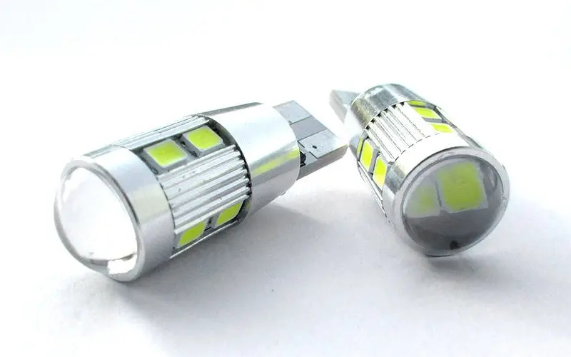 Bbm Canbus 3W 10-Smd Wedge 5730 High Power Cree Led Light Extended Bulbs W/ Fish Eye Lens (White) - T10 158 168 175 194 2823 2825 W5w 912 921 (Free Shipping) 1