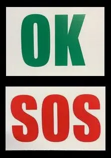 Emergency Sign Plastic Board Sos/Ok A4 - As Per Msnz 1