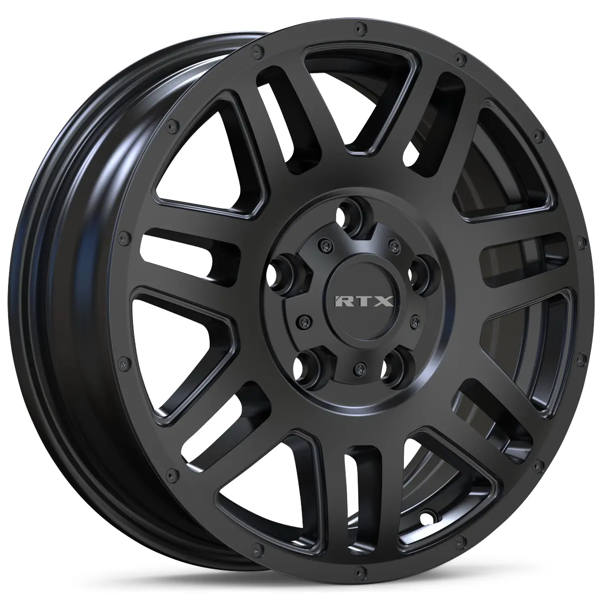 16X6 Satin Black Wheel – Rtx Adventure 083174 – 5X130 Et45 Cb78.1 – Fits Mercedes Sprinter 2500 (2007-2024), Vw Transporter T5 (2003-2015), Vw Transporter T6 (2016-2024) 1