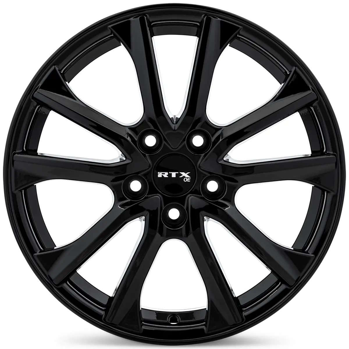 19X7.5 Alloy Wheel - Rtx Arai 082900 Gloss Black , With 5X114.3 Bolt Pattern , 45.0 Offset , 67.1 Hubbore For Toyota Corolla Cross 2023-2024 2