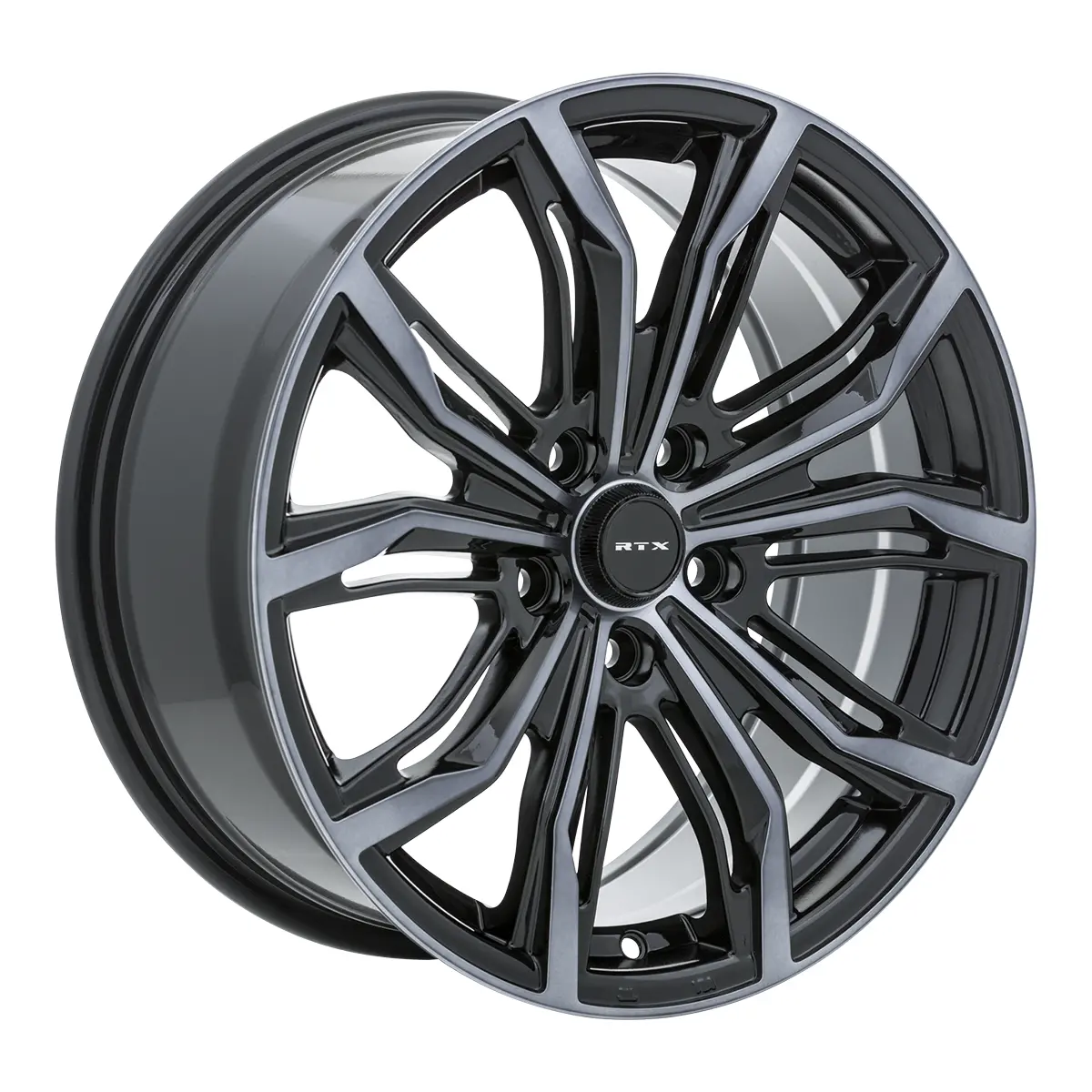 18X8 Alloy Wheel - Rtx Black Widow 082438 Black Machined Grey , With 5X114.3 Bolt Pattern , 42.0 Offset , 73.1 Hubbore 2023 Infiniti Q50 1